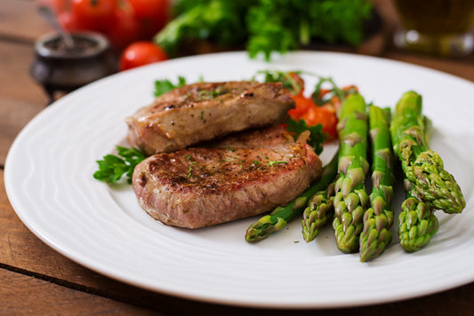 Keto Garlic Butter Steak with Roasted Asparagus