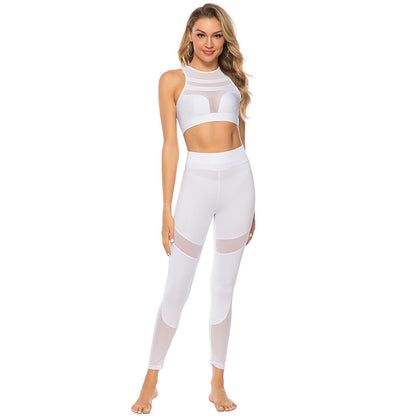 High Waist Mesh Blend Yoga Leggings