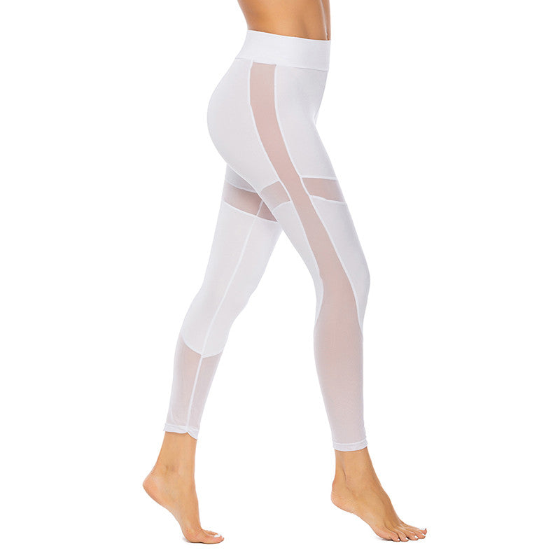 High Waist Mesh Blend Yoga Leggings