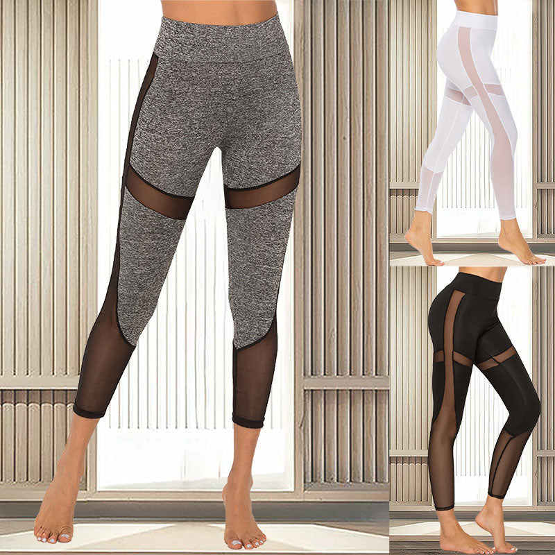 High Waist Mesh Blend Yoga Leggings