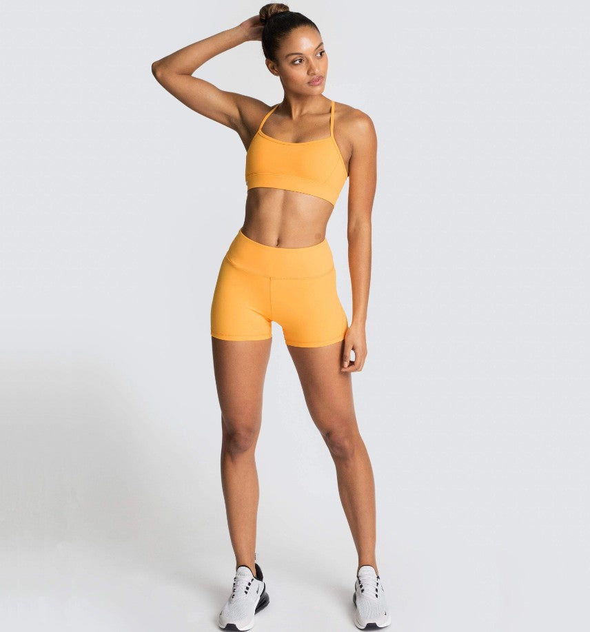Knitted Sports Tank Top Shorts Set