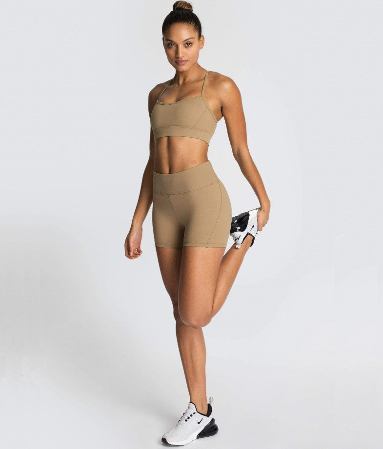 Knitted Sports Tank Top Shorts Set