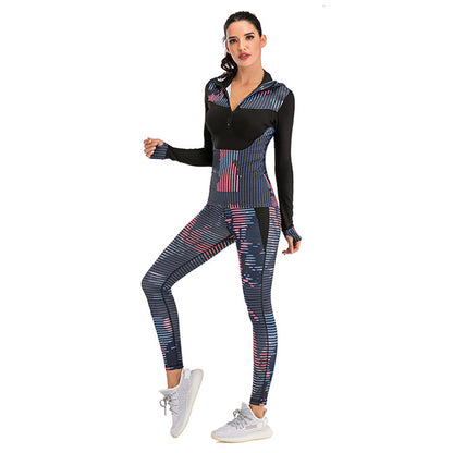 Printed Yoga Athletic Hoodie