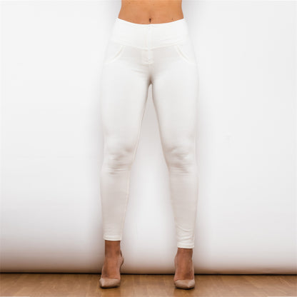 Golden White High Waist Lifting Leggings