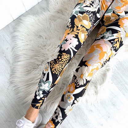 Floral Printed Yoga Leggings Set