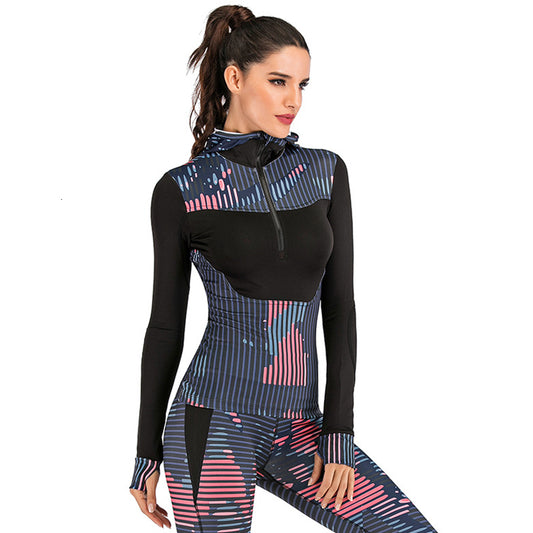 Printed Yoga Athletic Hoodie