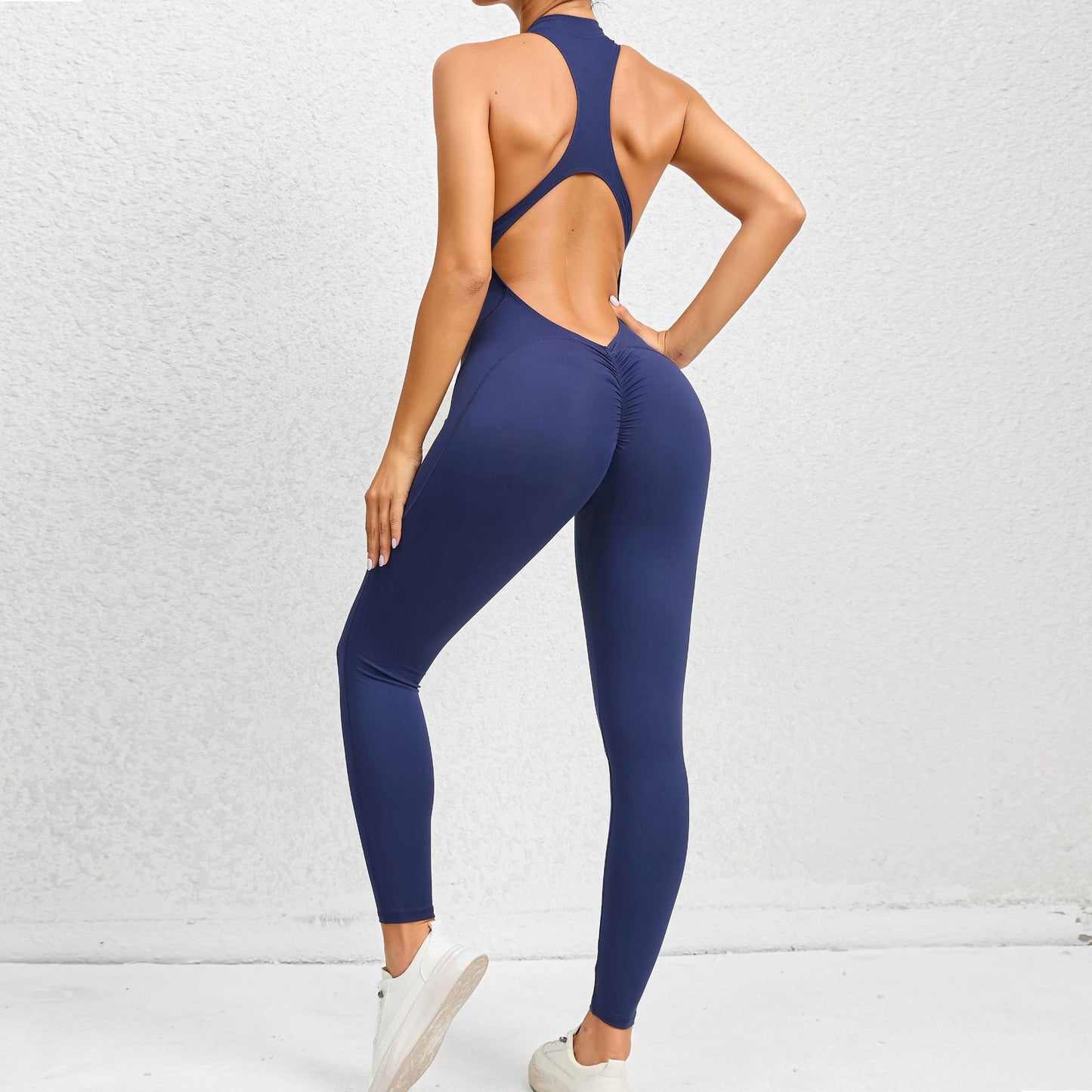 Butt Lifting Front Zip Yoga Jumpsuit