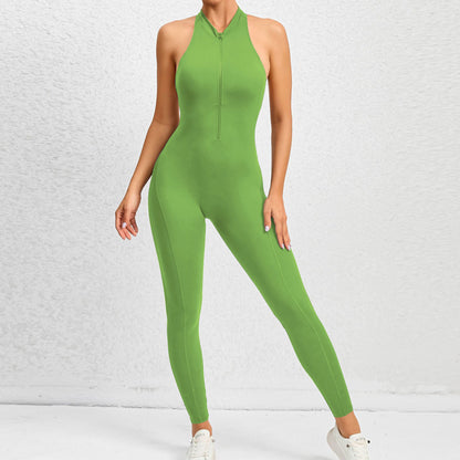 Butt Lifting Front Zip Yoga Jumpsuit