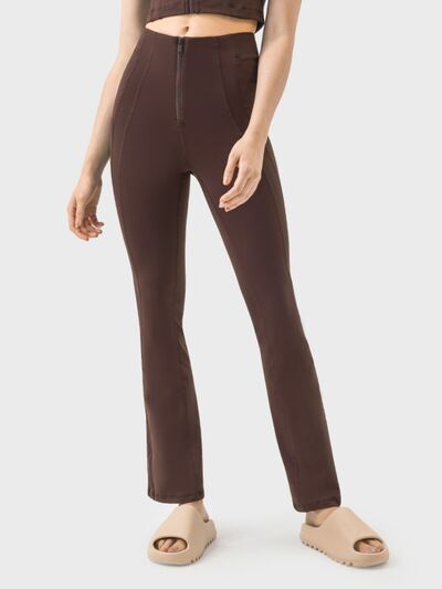 Zipper Detail High Waist Active Pants