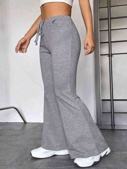 Drawstring Flare Sweatpants with Pockets